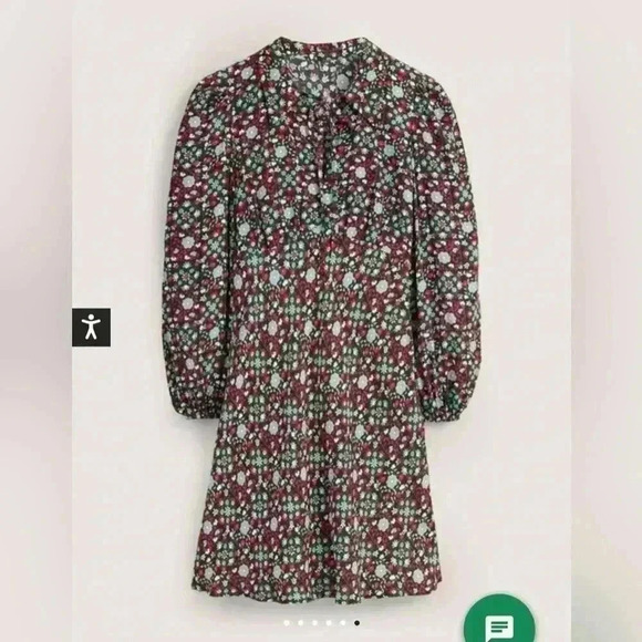 Boden Tie Neck Shirt Dress size 10L - Picture 6 of 10